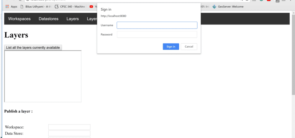 Developing a custom Geoserver Dashboard